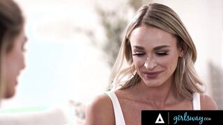 GIRLSWAY - Sexual Emma Hix Is Caught Cheating By Ex April Olsen & Turns The Situation Inside A four-Some