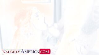 Blonde with pierced nipples Sage Pillar transforms inside Bombshell comic vixen and gets banged! by collector