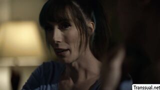 MILF TS stepmom suck and ride stepsons big dick