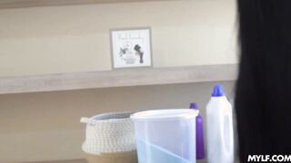 Sucking my stepmoms big tits while dad away