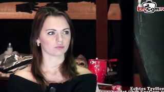Young dark hair Emily Throne into stockings