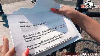 Super blonde ripped at street casting