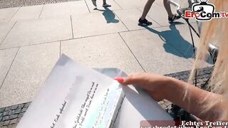 Super blonde ripped at street casting