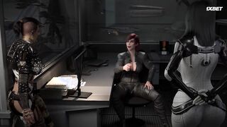 Futa Femshep fucks Miranda and Jack [Mass Effect]