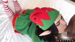 Gift from Christmas Elf Hot Blowjob and
