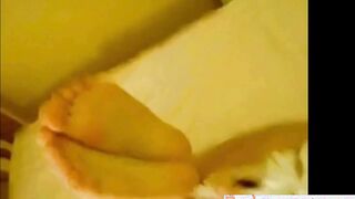 Flogging Feet Of Hogtied Cock Slut