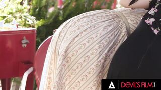 DEVILS SEX TAPE - Steamy Outside Sex With Super Lesbians Charlotte Stokely And Maya Kendrick
