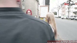 Big Titted blonde Marina flirting on the street