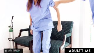 ADULT TIME - Long Natural Tit Nurses Tag-Team Jennifer White's cougar Cunt! BAE LESBO three-WAY!