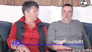 Real German lovers next door at the casting