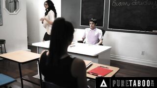 VIRGIN TABOO Huge Butt Cheerleader Lets Her Professor's Weird Stepson Assfuck Her Into Class