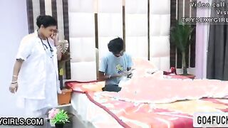 Indian Stepsons and Stepfather Fuck a Hot  Doctor Hardly Threesome sex