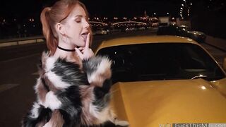 Petite & pale redhead gapes her tiny ass wide open