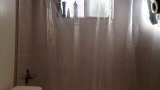 Skinny Twink Bareback in the Shower on Webcam