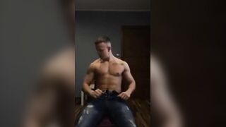 Fitness Hunk Jerks Off Solo