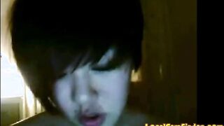Asian Girl Masturbating on Webcam