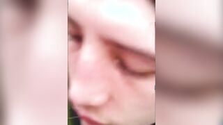 Big-Cock Twink Sucks Outdoors
