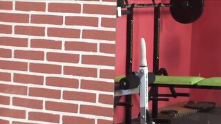 She went to the gym and get her unshaved twat