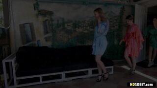Freaky BFFs invited their friend for a foursome