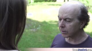 Cute Lina gets fucked by the gardener
