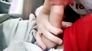 Backseat Blowjob and Cum Swallow