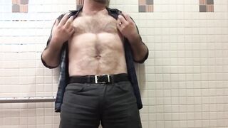 Hairy Daddy Strips and Jerks Off His Thick Shaft