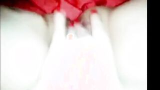 Exotic Babe In Red High Heels Rubs And Fingers Her Pussy