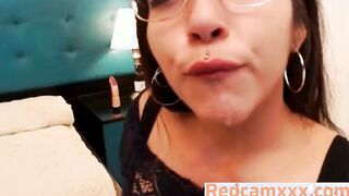 Lustful Chick With Sexy Glasses Gives A Sloppy Deepthroat Before Riding Dick