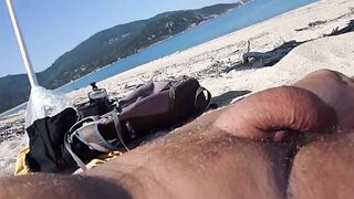 Gay Outdoor Adventure: Masturbating at the Beach