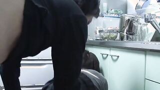 Japanese Man with Large Breasts Has Sex with Amateur Girl in the Kitchen
