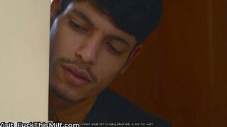 Seducing big boobed latina maid