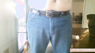 Mature Guy Takes His Underwear Off And Strokes His Boner
