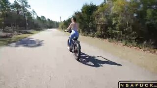Petite Cyclist Takes Big Dick Tourist on