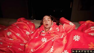 Sneaky StepBro Hides in my Snuggie Airplays Porn on TV