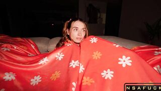 Sneaky StepBro Hides in my Snuggie Airplays Porn on TV