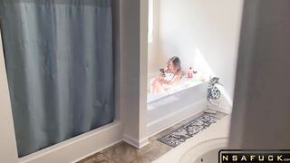 Caught my Step Sis Masturbating in Bath