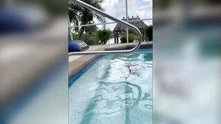 She gave the best blow by the pool