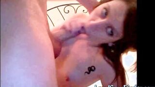 Babe Gives Blowjob on Webcam