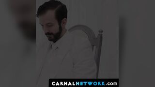 Master Tucker Barett teased the boy's hardon with his lips and the tip of his tongue