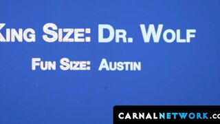 Dr Wolf rams his raw manhood inside Austin Young's tight hole in doggy style