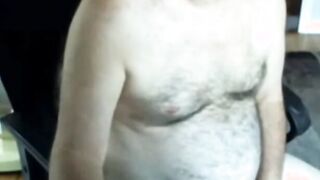 Hairy Daddy Strokes on Webcam