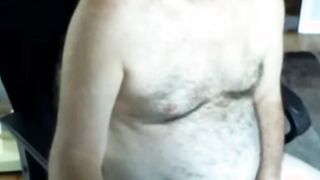 Hairy Daddy Strokes on Webcam