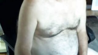Hairy Daddy Strokes on Webcam