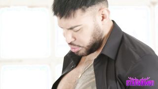 Bottom Bastian fucked by two hot hung studs