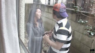 Japanese housewife seduces handyman by answering the door nude