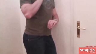 German Amateur Blonde Gives a Blowjob