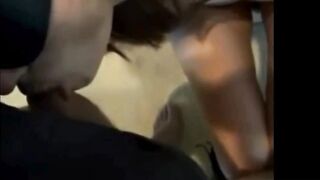 Submissive Brunette With Big Tits Blindfolded To Give A Blowjob