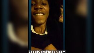 Black Amateur With Big Natural Tits on Webcam Skype Fun