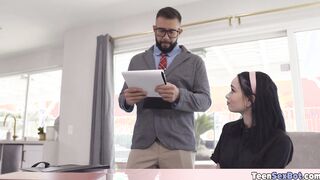 Petite teen has a crush on her mentor