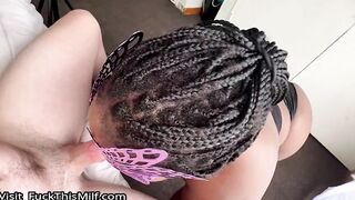 Bubble butt ebony gamer girl gets invaded and creampied